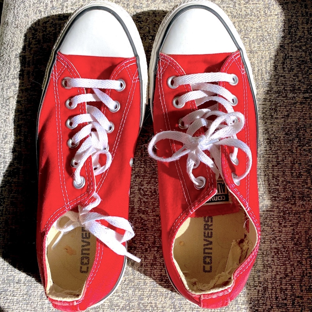 Red Converse All Stars- women’s size 9